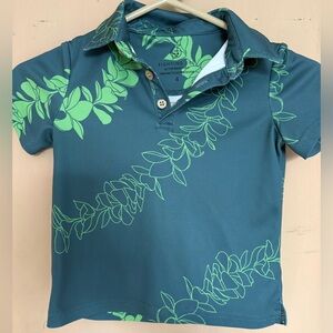Fighting Eel Green Floral Toddler Polo
